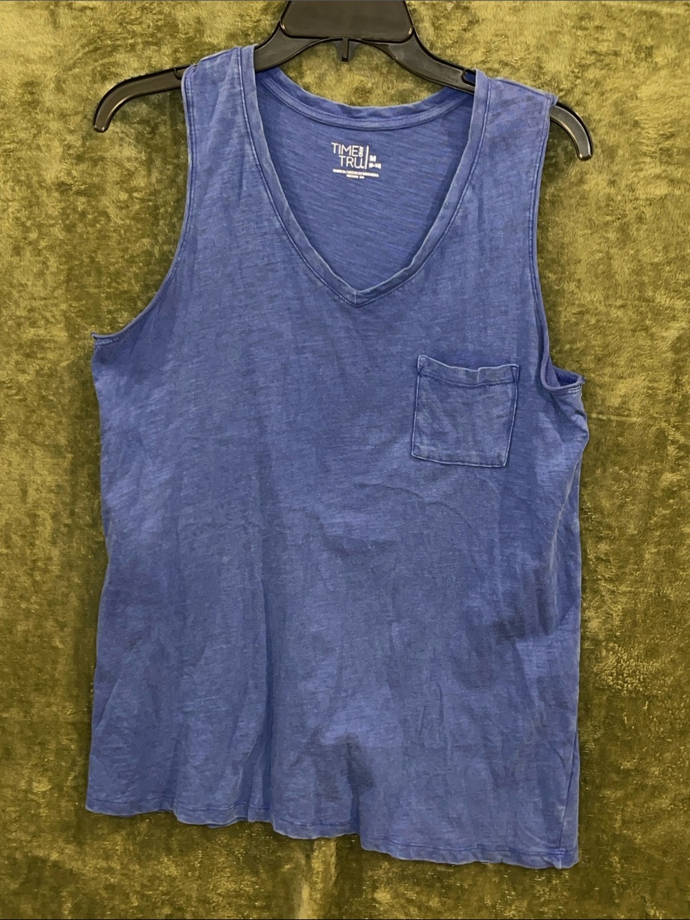Time and Tru Royal Blue V-Neck Pocket Tank
